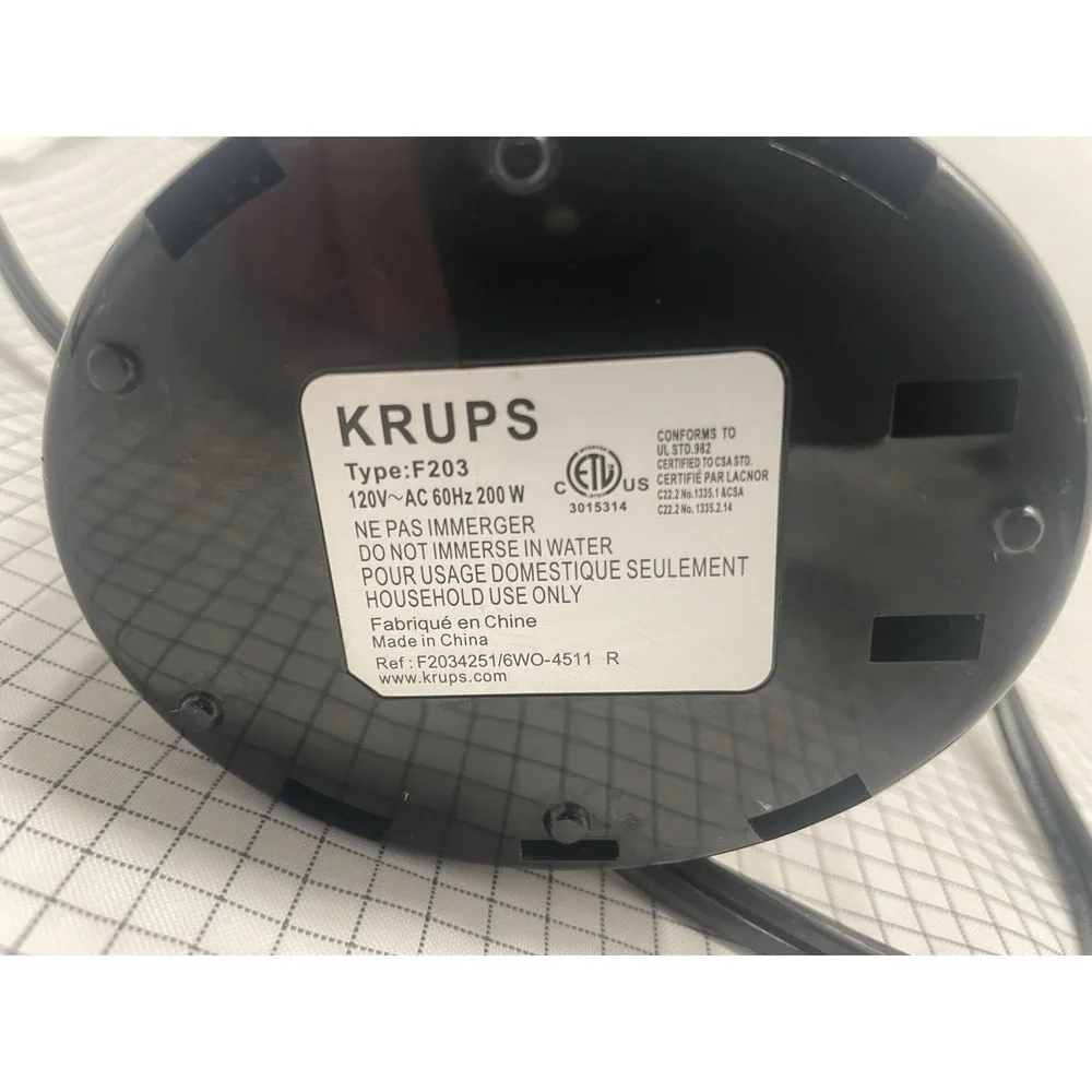 Krups One Touch Coffee Mill Grinder Type 203 Black